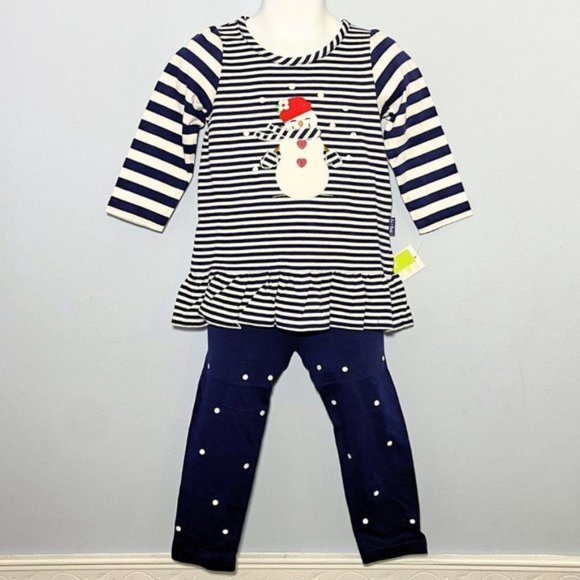 Le Top Toddler Boutique Girls Holiday Snowman Top & Pants Outfit Set Sz 18M NWT - Picture 6 of 9